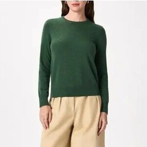Quince Mongolian Cashmere Crewneck Sweater Everglade Green XL